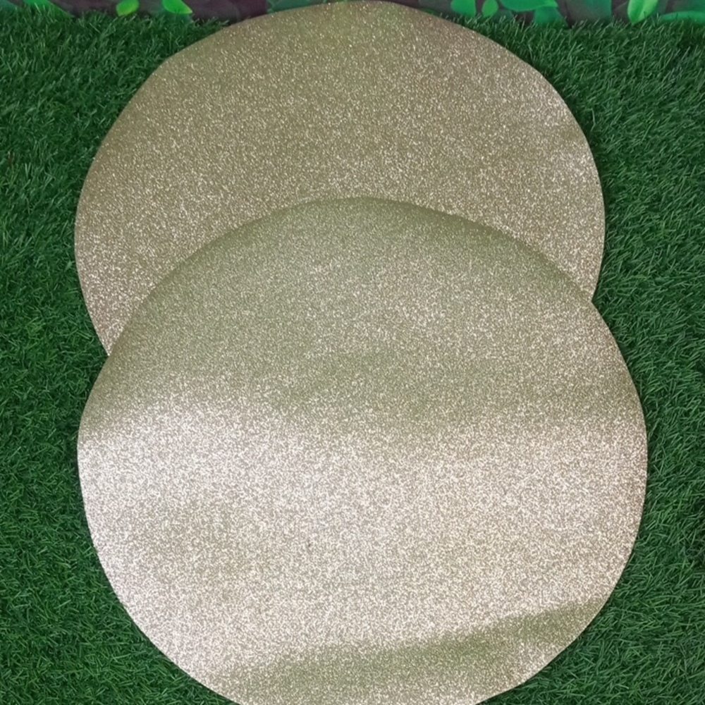 🍂 Round Glitter Placemats - Champagne Gold (Set of 2)